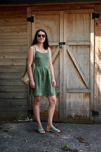 Load image into Gallery viewer, Linen Gathered Dress - Boreal Green