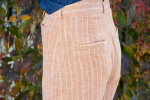 Wide Leg Trouser - Rust Stripe