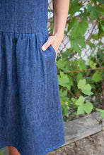 Load image into Gallery viewer, Denim Gathered Dress