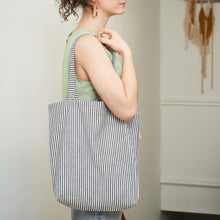 Load image into Gallery viewer, Everyday Tote - Navy/Natural Stripe