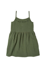 Load image into Gallery viewer, Linen Gathered Dress - Boreal Green
