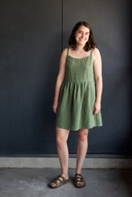 Load image into Gallery viewer, Linen Gathered Dress - Boreal Green
