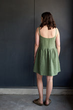 Load image into Gallery viewer, Linen Gathered Dress - Boreal Green
