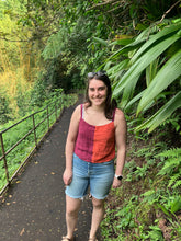 Load image into Gallery viewer, Colour Block Tank - Paprika/Berry Linen
