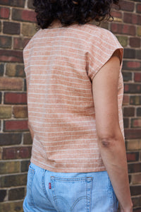 Button Front V-neck - Rust